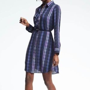 NWOT Banana Republic Ruffled Gingham Plain Dress